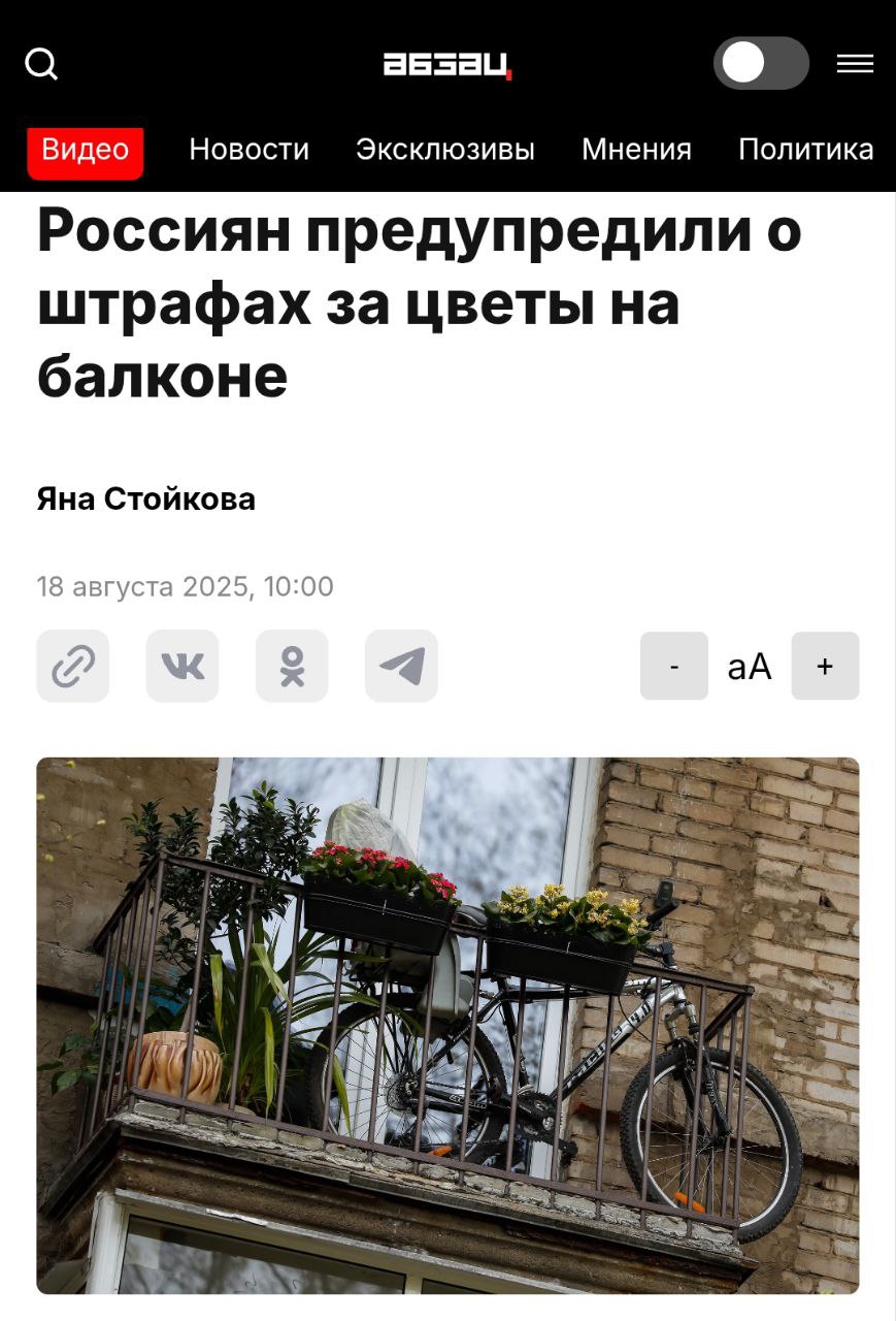 Горшки с цветами снаружи балкона могут обернуться штрафом от ₽1 тыс до ₽5 тыс., потому что фасад считается общим имуществом, напомнили эксперты.  Цветы можно ставить только внутри, а за упавший горшок и травмы вообще грозит уголовка.