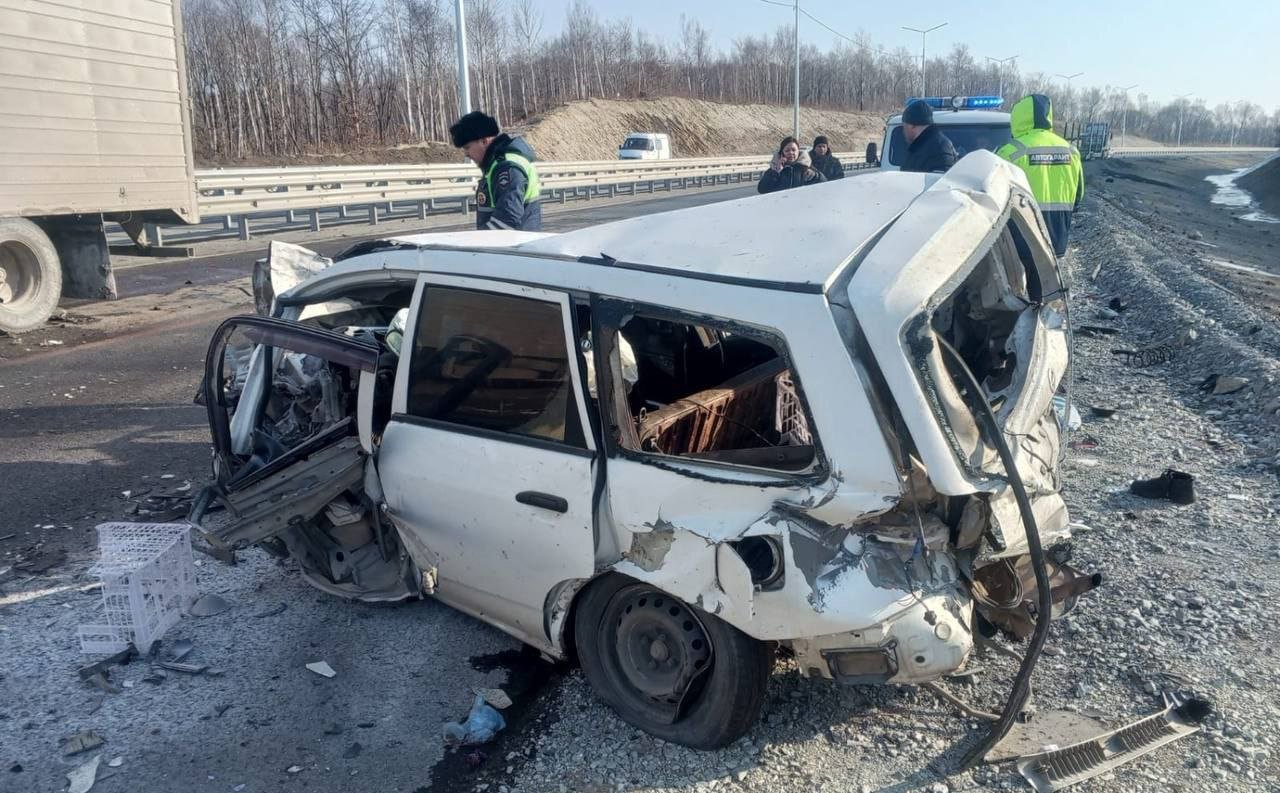 В Приморье в лобовом столкновении с тягачом погиб пассажир легкового автомобиля  Прокуратура Надеждинского района поставила на контроль доследственную проверку по факту смертельного ДТП.  Днем 11 февраля в районе 698 км автодороги «Хабаровск-Владивосток» водитель Nissan AD, желая объехать затор, выехал на полосу, предназначенную для встречного движения, где совершил лобовое столкновение с тягачом DAF.  В результате ДТП погиб пассажир Nissan, 1990 г.р., водитель получил травмы.