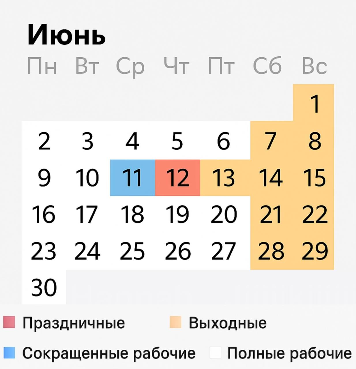 На следующей неделе россиян ждут всего три рабочих дня из-за празднования Дня России.