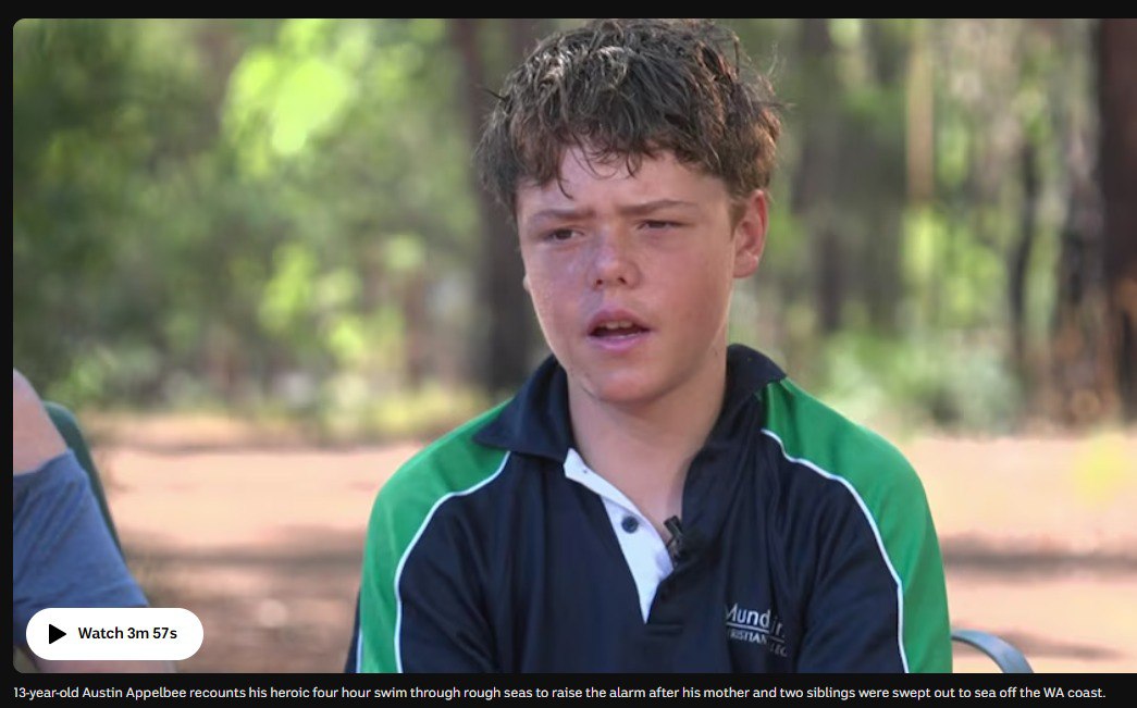 В Австралии 13 летний мальчик спас свою семью Он вместе со своей матерью двумя братьями и сёстрами катался на сапах и каяках у побережья Квиндалупа И их всех унесло в море Мальчик решил самостоятельно добраться до берега Его каяк набрал воды его пришлось бросить в море И дальше подросток плыл 4 км чтобы позвать на помощь Всех в итоге спасли Наш канал в MAX