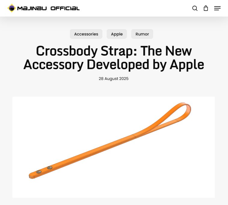 Apple готовится к запуску нового аксессуара Crossbody Strap По сути это цветной шнурок по оверпрайсу По задумке iPhone 17 Pro Max можно будет носить на верёвочке на шее или через плечо