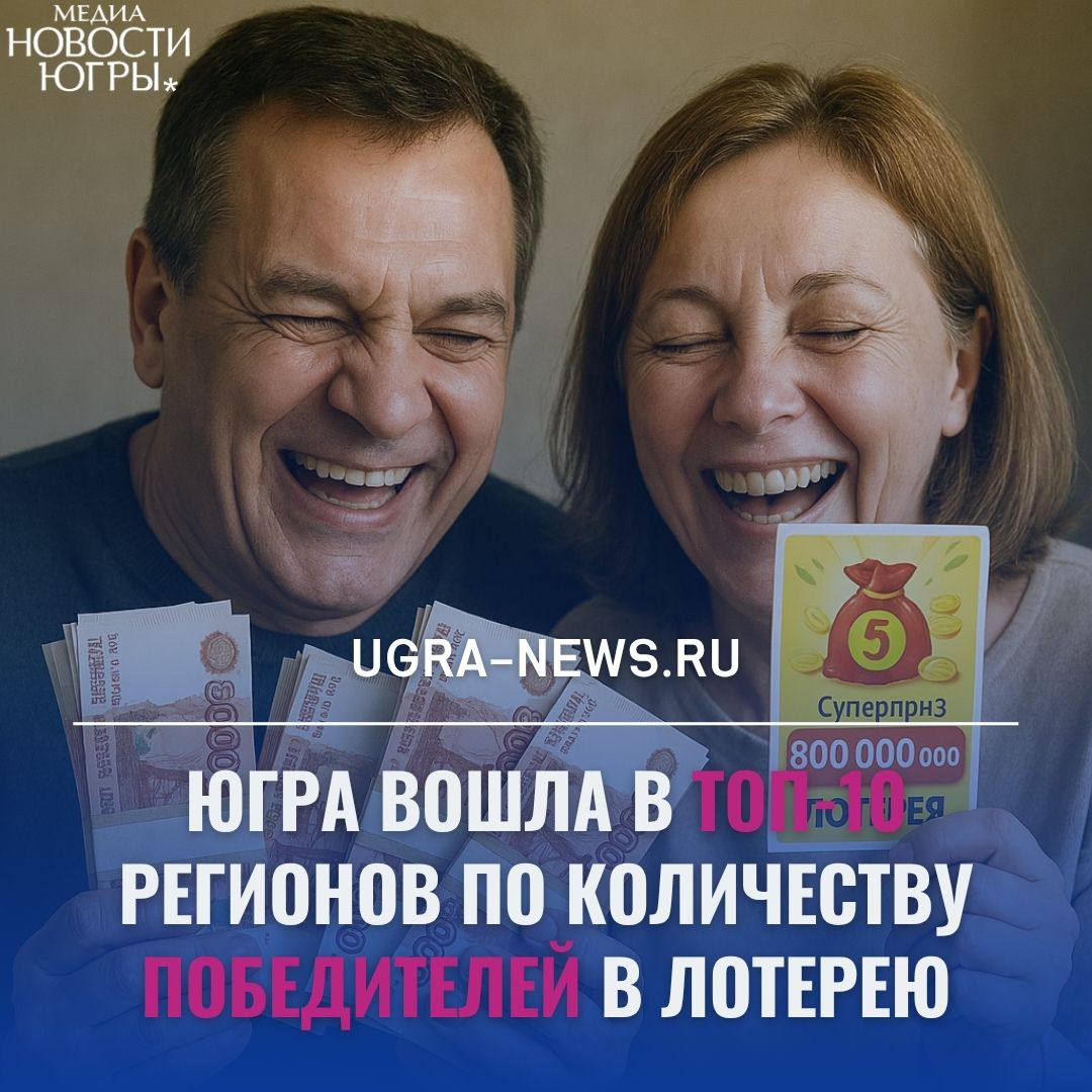 Жители Югры выиграли почти 740 млн рублей в лотерею  С начала 2025 года в Югре появилось 20 новых миллионеров, сообщили в пресс-службе «Столото».  Регион вошел в десятку лидеров по числу победителей лотерей, заняв в рейтинге 7-е место.