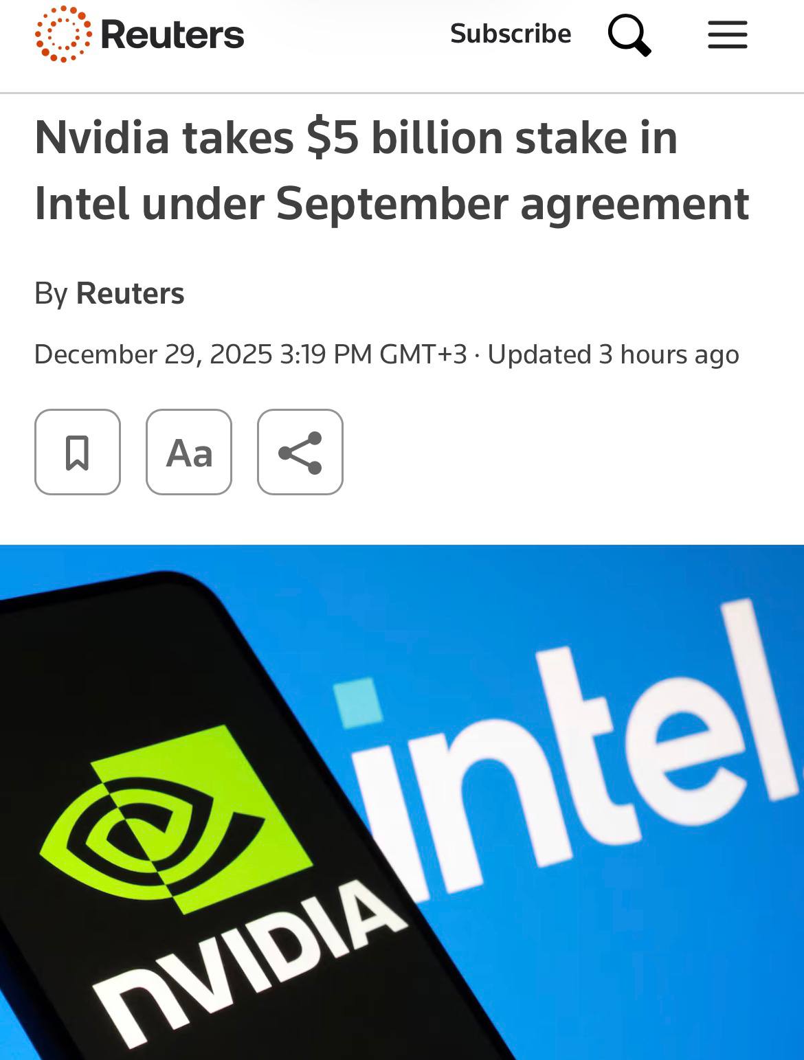 NVIDIA приобрела долю в Intel за 5 МИЛЛИАРДОВ долларов Сделку анонсировали ещё в сентябре но сейчас Федеральная торговая комиссия США её одобрила Intel будет создавать однокристальные системы x86 в которых использует графические чипы NVIDIA RTX Кроме того компании запланировали совместную разработку центральных процессоров для дата центров Вот что значит купить подарок на Новый год techmedia