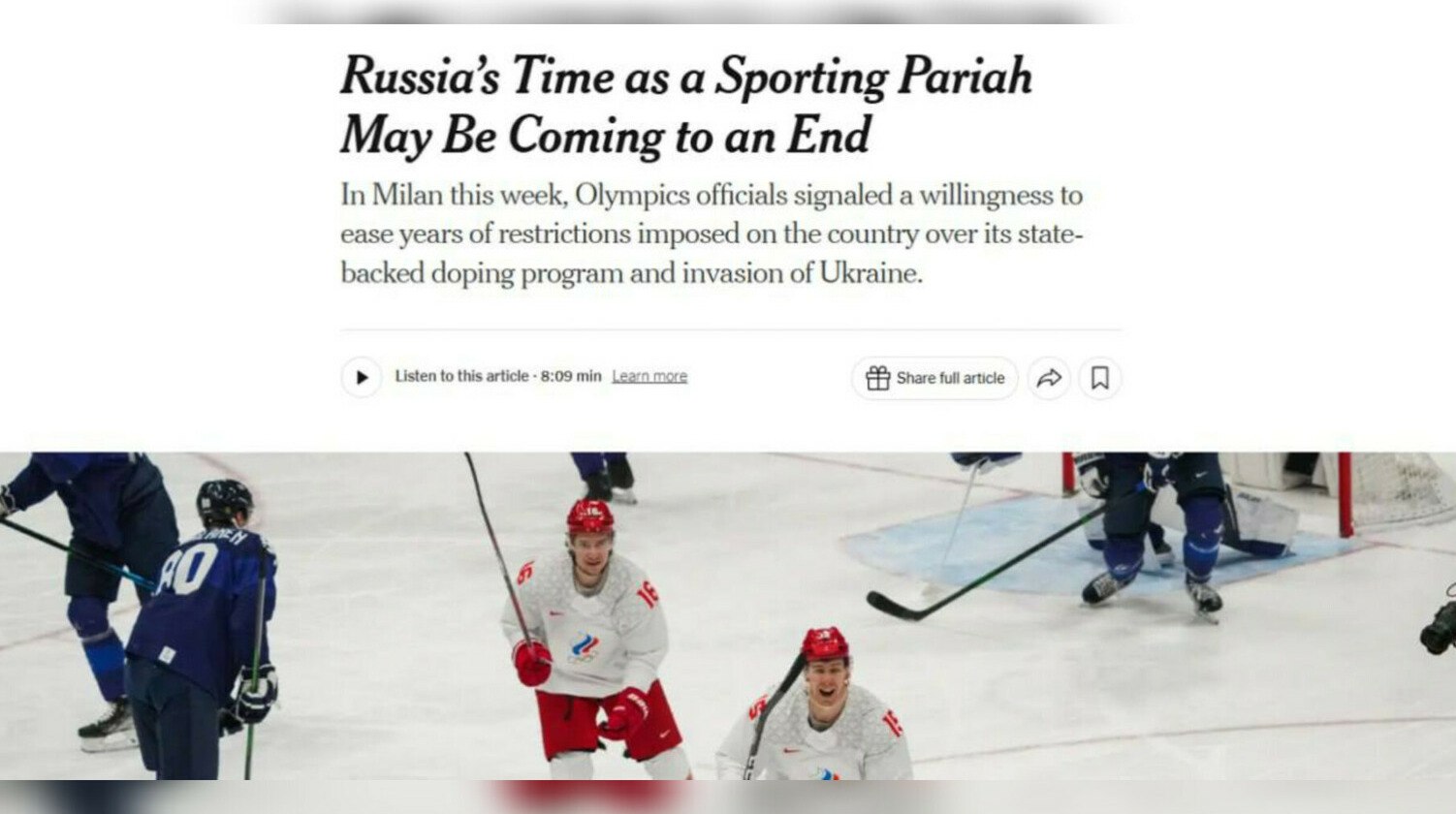 Россию могут вернуть в международный спорт после решения МОК в Милане Президент МОК заявил что спорт должен оставаться нейтральной площадкой а глава ФИФА призвал снять запрет на участие российских команд передает ArbatMedia   Прислать новость