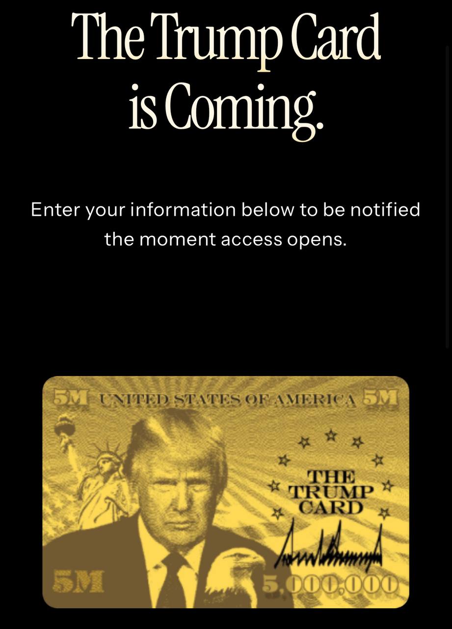 TrumpCard уже в деле: стартовал приём заявок на «золотую карту» в США за $5 млн Дональд Трамп анонсировал запуск сайта TrumpCard, где иностранцы могут зарегистрироваться в лист ожидания на получение так называемой «золотой карты» — за инвестиции от $5 миллионов. «Тысячи людей звонили и спрашивали, как они могут отправиться по прекрасному пути к лучшей стране и рынку в мире. Это называется Соединённые Штаты Америки!», — написал Трамп в Truth Social. На сайте можно оставить имя, страну и email — пока доступ только по предварительной регистрации. А вы бы инвестировали в такой формат ВНЖ/гражданства? Или выбрали бы Европу или Эмираты? #mipif_новости
