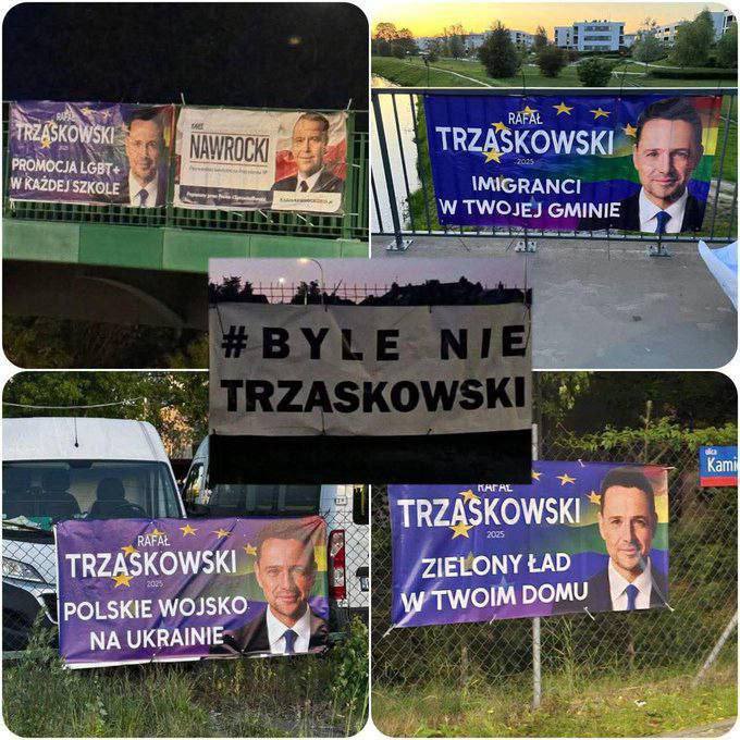 Черный пиар по-польски: на баннерах Тшасковского появились провокационные лозунги Поляки давным-давно считают выборы фарсом. Многочисленные нарушения, «карусели», вбросы бюллетеней, война компроматов, обвинения в сутенерстве… Оба кандидата — иностранные протеже и, по сути, выборы в Польше — соперничество между Брюсселем и кланами американской элиты. И борьба эта бескомпромиссна. В Польше неизвестные подкорректировали содержание предвыборных баннеров Тшасковского. Теперь электоральная кампания действительно аутентична в контексте месседжей. На баннерах можно заметить надписи: Рафал Тшасковски — продвижение ЛГБТ+ в каждой школе; мигранты в твоей гмине; польская армия на Украине; «Зеленая сделка» в твоем доме; Только не Тшасковский. С учетом консервативности поляков, такая агитация — смертельный приговор любому кандидату. #пшепшик #дурятполяка #польшабезвыбора #невероятныеполяки Подпишись — Минская правда MLYN.by