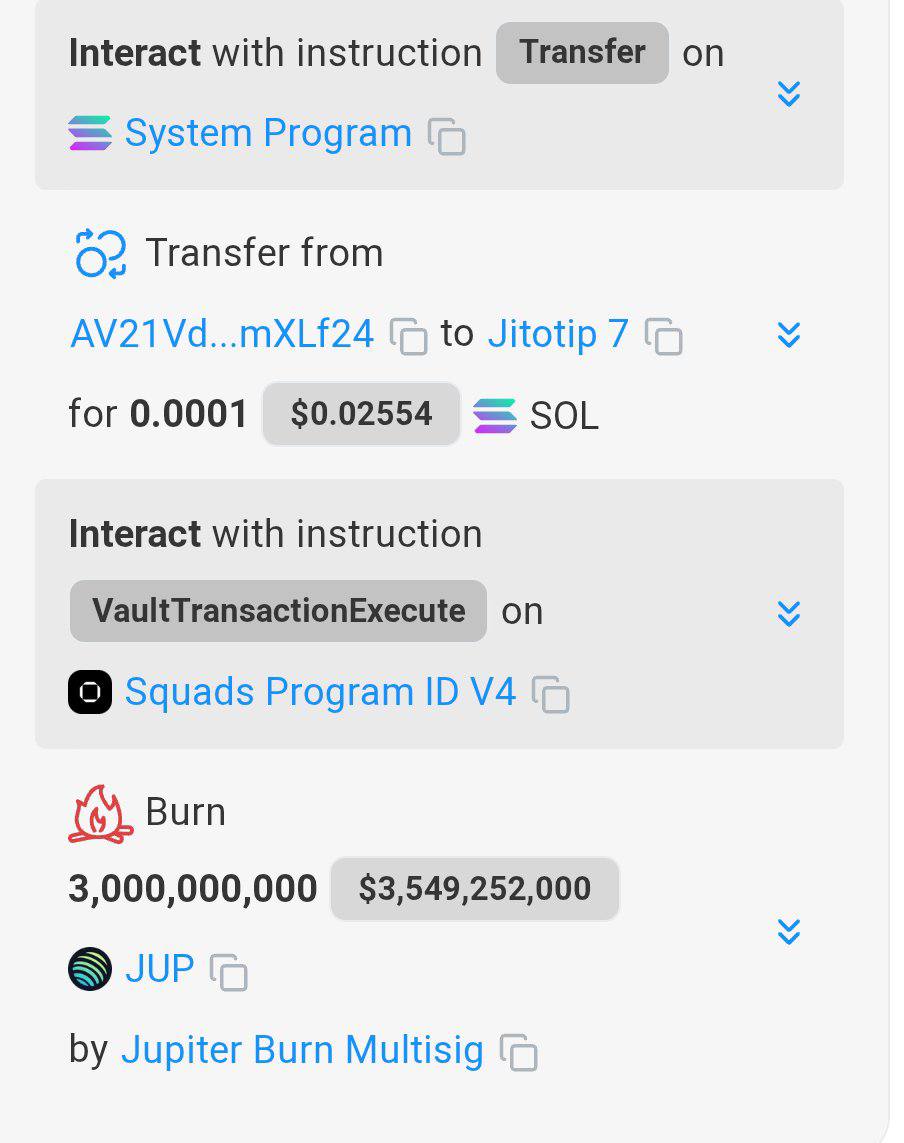 Тем временем Jupiter сжигает токенов JUP на $3,5 млрд.  Более того, руководство DEX анонсировало, что теперь 50% ежеквартальной прибыли будет направлено на выкуп и сжигание токенов.  Примерно это и отличает блокчейн с сильной инфраструктурой и сильными проектами от песочницы.