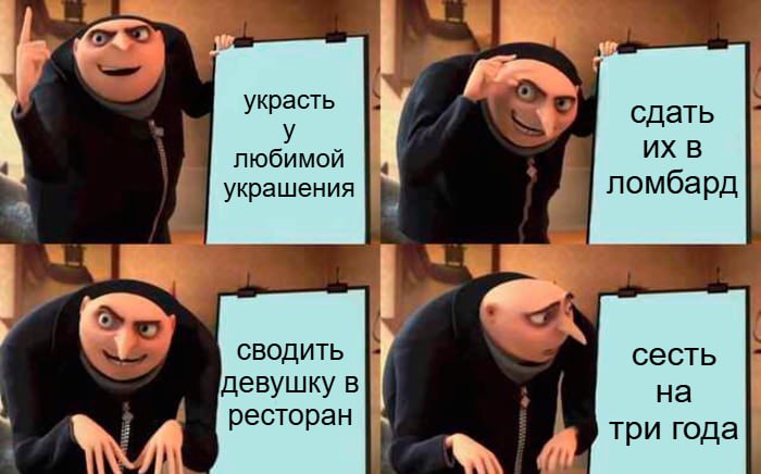 Самого прошаренного любовника нашли в Москве Молодой Казанова видимо не мог себе позволить ухаживать за девушкой а потому придумал план он сдавал ее украшения в ломбард а на вырученные деньги шиковал вместе с любимой Что интересно пара встречалась с 2019 по 2023 год По данным судебных материалов в течение последнего года молодой человек регулярно лишал возлюбленную украшений Кроме того он утащил даже столовое серебро и ювелирные украшения матери девушки Парень клялся и божился что обязательно все вернет но сроки постоянно сдвигались В конечном итоге родителям девушки все это надоело Заметив пропажу денег и украшений они обратились в полицию Теперь незадачливого Казанову ждут три года колонии Любовь зла Подпишитесь на Абзац TG VK Дзен MAX Rutube