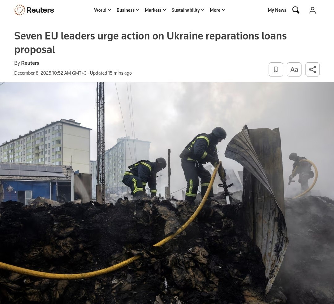 Семь стран ЕС потребовали ускорить репарационный кредит Украине за счет российских активов Лидеры Эстонии Финляндии Ирландии Латвии Литвы Польши и Швеции направили письмо главе Еврокомиссии с призывом быстрее продвинуть схему репарационного кредита для Киева средства должны идти из доходов по замороженным активам России пишет Reuters По их словам это моральный долг и вопрос безопасности Европы Тем временем внутри ЕС куда меньше согласия Германия опасается что именно ей придется закрывать основную часть платежей около 52 млрд Бельгия продолжает сопротивляться идее трогать активы Euroclear где лежат 185 млрд российских средств Франция по данным FT не хочет вкладывать собственные замороженные активы 18 млрд в схему хотя активно требует этого от Бельгии ЕС торопит Брюссель но желающих платить за репарационный кредит становится все меньше Подпишитесь на Абзац TG VK Дзен MAX Rutube