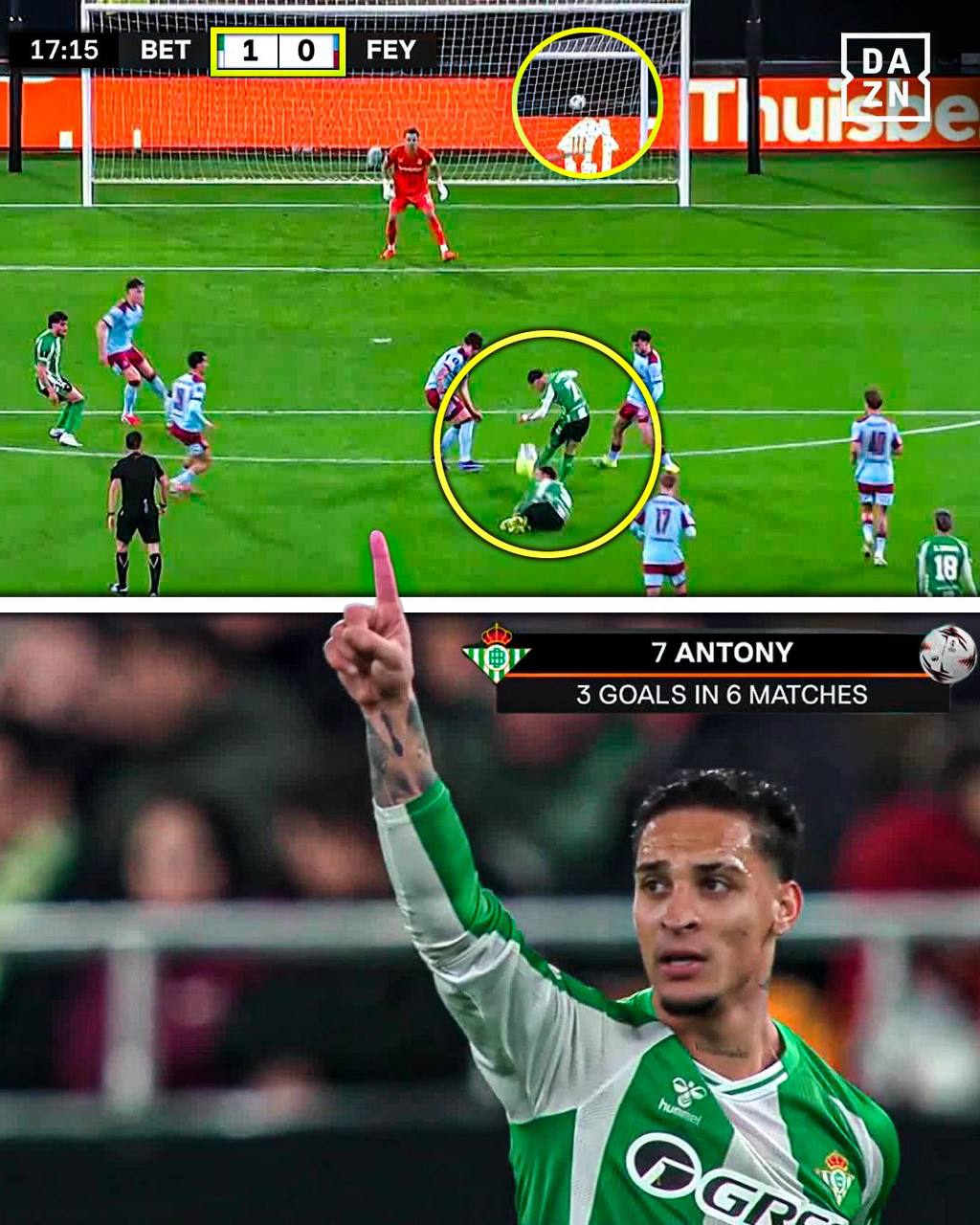 Антони положил такую красоту Благодаря голу бразильца Бетис повел у Фейеноорда и поднялся на пятую строчку в ЛЕ У самого Антони 4 3 в 6 матчах этого розыгрыша чтобы стать лучшим бомбардиром общего этапа ему нужно забить еще дважды myachPRO