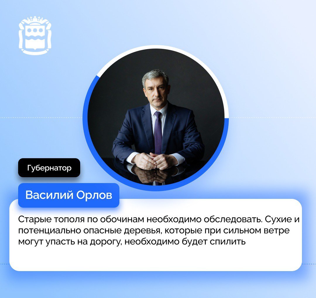 Губернатор Василий Орлов поручил обследовать старые тополя на обочинах региональных дорог  В Приамурье в этом году завершится трехлетняя программа по спилу старых, опасных деревьев на территориях населенных пунктов.     За два года специалисты спилили более 7,5 тысяч сухостойных деревьев, на их месте планируется высадить саженцы новых. В 2025 году с улиц городов и сел осталось убрать около 4 тысяч деревьев.