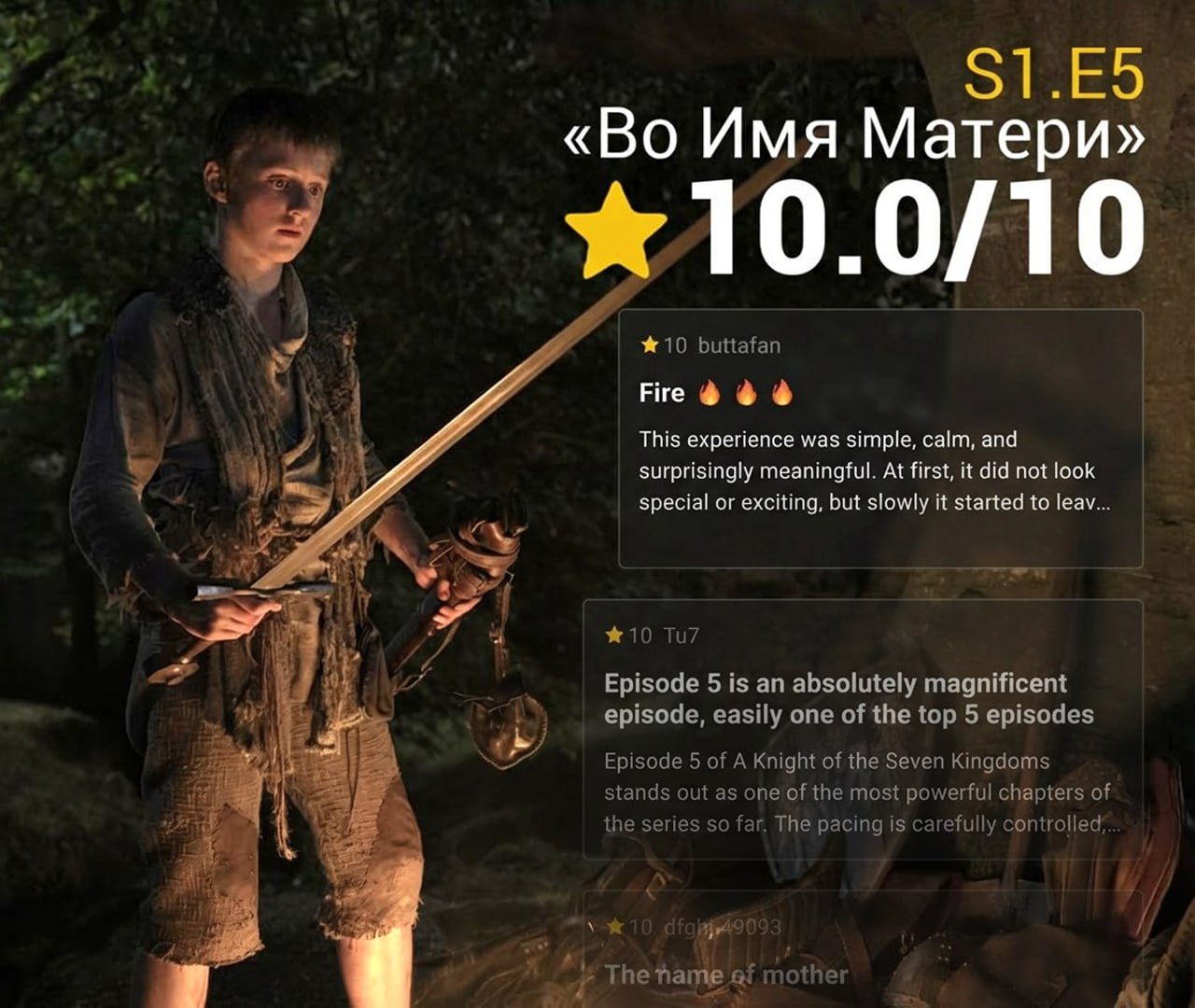 Рыцарь Семи Королевств УНИЧТОЖИЛ Игру Престолов последняя серия получила высший балл Рейтинг пятого эпизода на IMDB составил 10 из 10 Таких оценок не удостаивалось даже оригинальное шоу Песнь годноты и пламени