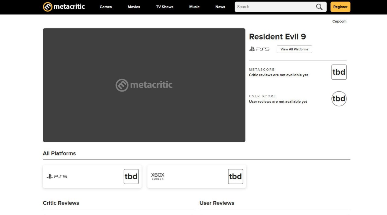 На Metacritic вдруг показалась страница Resident Evil 9 — на ней нет артов и даты выхода  Написано, что игра только на PS5 и Xbox Series X на момент релиза.    Steam One — Новости