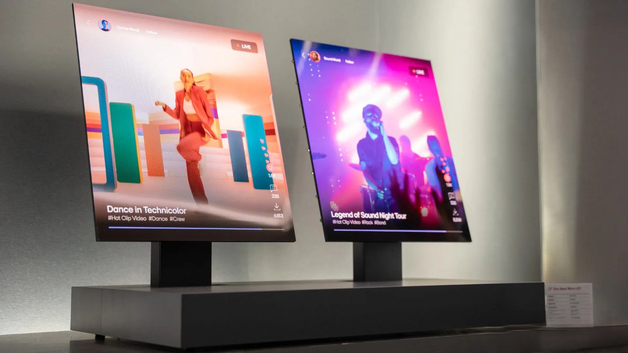 LG показала полностью безрамочные дисплеи Их можно соединять между собой, образуя огромные панели любых размеров. Экраны выполнены по технологии Zero Bezel Micro LED, которая позволила создать полностью бесшовный переход между несколькими дисплеями. Дисплеи имеют не очень высокое разрешение — 480 × 540 пикселей и диагональ в 22 дюйма, частоту обновления до 144 Гц и яркость до 1700 нит. Пока что это только прототип без даты релиза и цен. Rozetked Подписаться