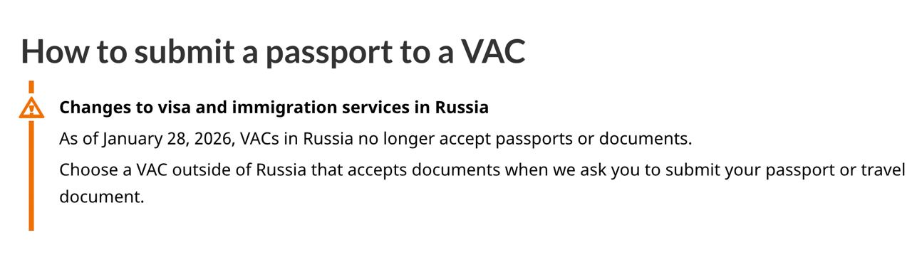 Визовые центры Канады в России прекратили приём документов на визы с 28 января Об этом сообщают на сайте правительства Канады а также на visa vfsglobal com Для подачи документов заявителям предлагают выбрать визовый центр за пределами России ranarod