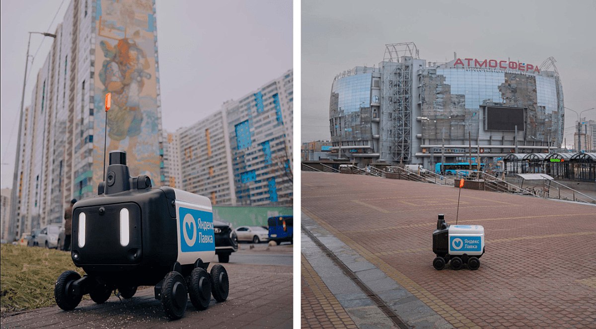 Роверы Яндекс Лавки заработали в Санкт Петербурге пока в Приморском районе В Ленобласти роботы курьеры уже представлены они доставляют заказы в Мурино vc ru food 2613538