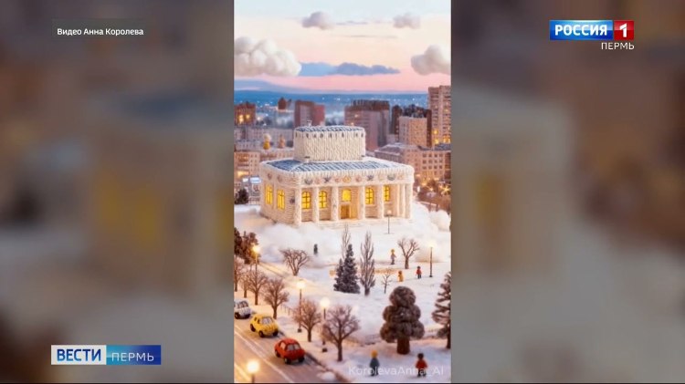 Пермячка создала уютный видеоролик про зимний город vesti perm ru publications 14a968a2 b477 44fc b99b 8b6c136a0a75 Пермячка Анна Королёва при помощи нейросети сгенерировала уютный видеоролик про зимний город Получились различные узнаваемые места Перми машины люди Даже балетная постановка в театре оказалась связана из клубковой пряжи Получилось очень тепло