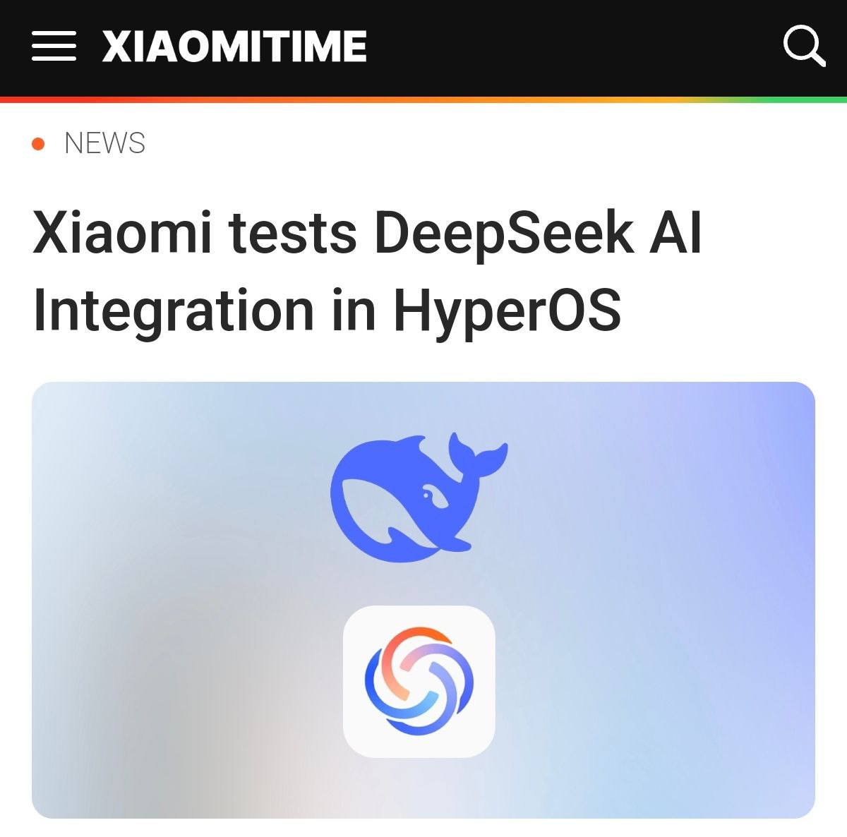 DeepSeek добавят в смартфоны Xiaomi, а главное — бесплатно: китайский IT-гигант уже тестирует интеграцию нейросети в бете HyperOS 2.  Голосовой ИИ-помощник скоро завезут в эти девайсы. Проверяйте:  • Xiaomi 15 и 15 Pro. • Xiaomi 14 Ultra. • Redmi K70 и K80. • Складные MIX Fold 4 и MIX Flip. • Планшеты Xiaomi Pad 7, 7 Pro и Pad 6S Pro 12.4 • Также над интеграцией DeepSeek думают Huawei, Honor, OPPO, vivo, Meizu, Lenovo и ZTE.  Китайские смартфоны превратятся буквально в ИИ-машины с мощнейшей  !  нейросетью на борту.  Яблочники, просим не завидовать.