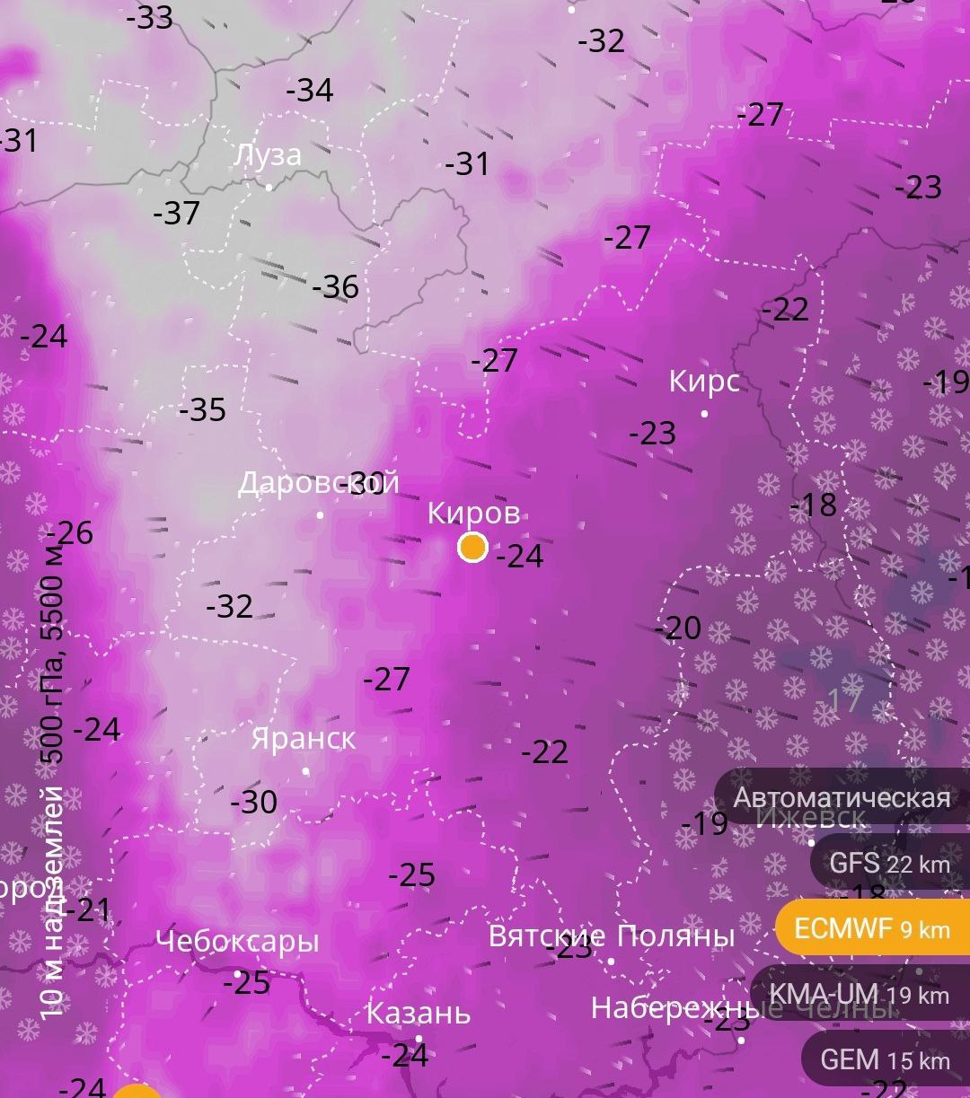 30 градусные морозы придут в Кировскую область после 8 января сообщает Любительская метеорология со ссылкой на модели прогнозирования погоды