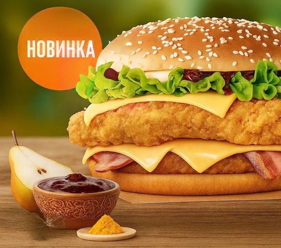 Индийский бургер с грушей появится во «Вкусно — и точка»  Это будет Биг Чикен Бургер Чатни. В составе — куриное филе, карри, сладкая груша, кардамон, репчатый лук и имбирь. Новинку можно будет попробовать уже 21 августа.   — надо пробовать  — я не ем эту гадость!   — Расскажи, Москва