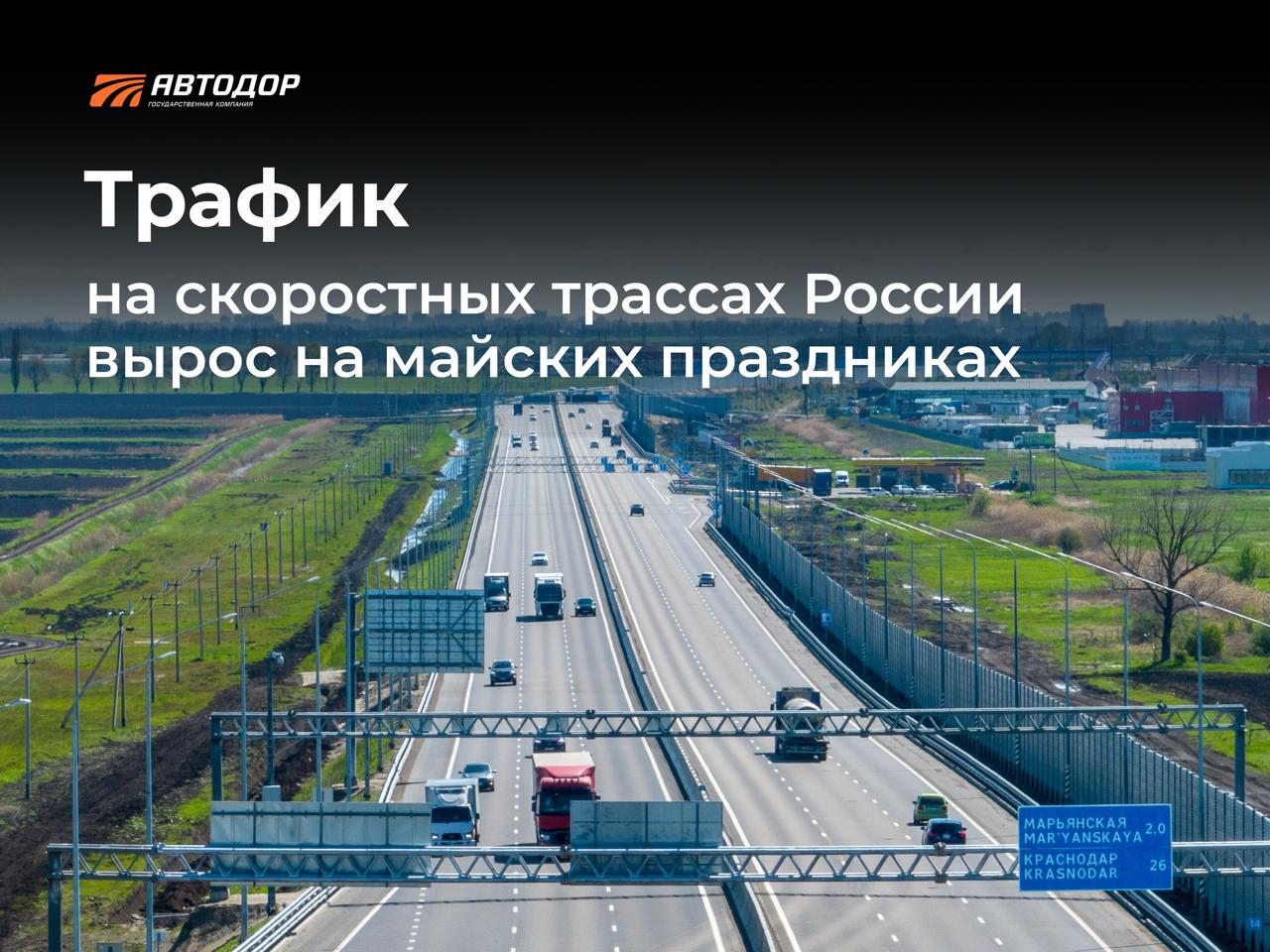 Скоростные трассы пользуются успехом у пользователей На М-12 «Восток» от Москвы до Казани 1 мая легковые и грузовые автомобили проехали рекордное количество километров - 21,5 млн км. Это на 29% выше в сравнении с аналогичным периодом прошлого года. На дороге М-4 «Дон» также отмечен рост трафика. Пиковые значения были 30 апреля, когда в Московской области было зафиксировано более 80 тыс. проездов, а 1 мая в Ростовской области отмечено более 55 тыс. проездов. В целом, в первые и последние дни праздничного периода трасса демонстрировала устойчивую нагрузку. На отдельных участках зафиксировано более 75 тыс. проездов в сутки. На магистрали М-11 «Нева» в майские праздники в среднем было отмечено более 21 тыс. проездов в сутки. Пик зарегистрирован 1 мая, когда показатель вырос почти 33 тыс. в среднем, и превысил 40 тыс. на участках Московской и Тверской областей. В целом по трассе в этом году она выросла на 14% по сравнению с аналогичным периодом прошлого года. О трафике на А-289 «Краснодар – Керчь» и ЦКАД в нашем материале. Подписывайтесь и следите за новостями