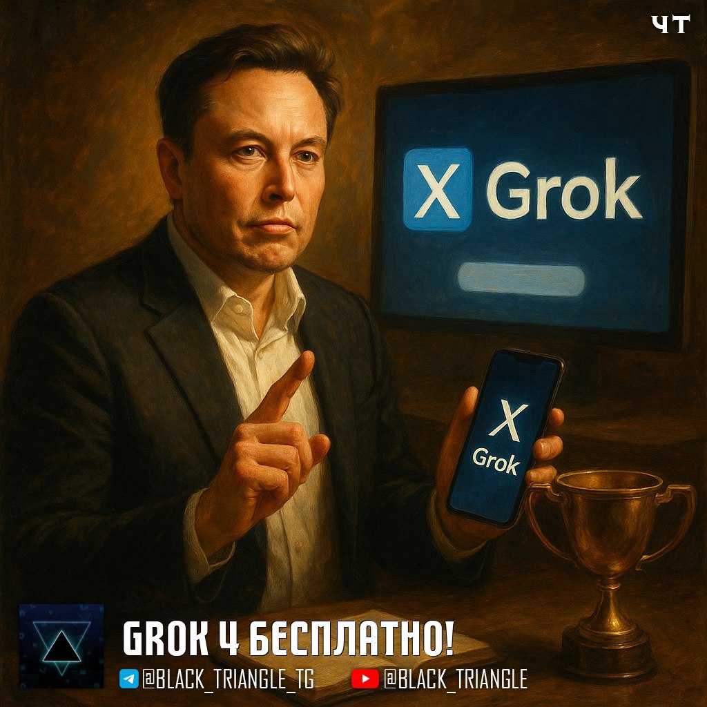 На фоне неудачи Open AI Илон Маск стал предлагать Grok 4 бесплатно!  Теперь бесплатно пользователи Grok могут сделать до пяти запросов каждые 12 часов, а также создавать видео.  Grok 4 отличается своей точностью, продемонстрировав 100% правильных ответов на олимпиаде AIME 25 и высокую предсказательную способность в спортивных событиях.    Получить доступ к Grok 4 можно через соцсеть X, сайт grok.com или в приложении Grok. ================   News     Soft     Gear     Links