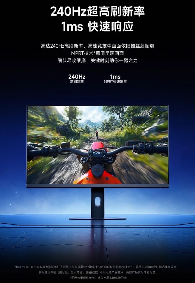 Компания Xiaomi представила на рынок новые экономичные мониторы для геймеров — модели Redmi G24 и G27. Стоимость этих устройств начинается от 6 000 рублей. Характеристики: — Redmi G24: диагональ экрана 23,8 дюйма, разрешение 1920×1080 пикселей, матрица Fast IPS с частотой обновления 240 Гц, время отклика 1 мс, поддержка HDR400, полное покрытие цветового пространства sRGB, технология AdaptiveSync, сертификация TÜV Low Blue Light. — Redmi G27: диагональ 27 дюймов и частота обновления 200 Гц, используя такие же технологии, как и модель G24, но с увеличенным размером экрана. Стоимость модели G24 стартует от 569 юаней примерно 6 200 рублей , а G27 начинается от 669 юаней около 7 300 рублей .