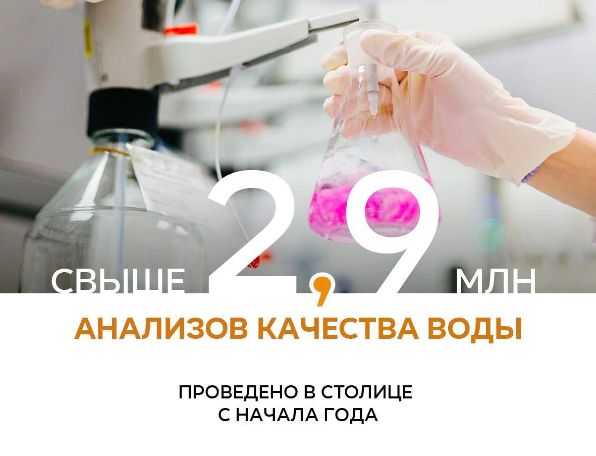 В Москве с начала года выполнили 2,9 млн проверок воды  Как сообщил заместитель Мэра Москвы Петр Бирюков, качество воды контролируется почти по 200 показателям с использованием автоматизированных систем. Более 500 приборов в круглосуточном режиме передают данные в единую систему для быстрого принятия решений.