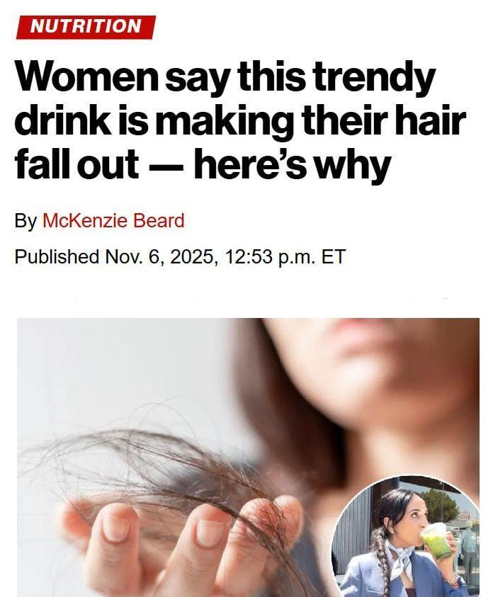 Матча приводит к ВЫПАДЕНИЮ волос девушки массово начали жаловаться на неприятную побочку напитка Все потому что в напитке содержатся танины они затрудняют усвоение железа которое организм получает из пищи и добавок Как итог если пить больше одной чашки в день или заказывать матчу ежедневно волосы могут быстро начать выпадать Вы знаете кому отправить trendach