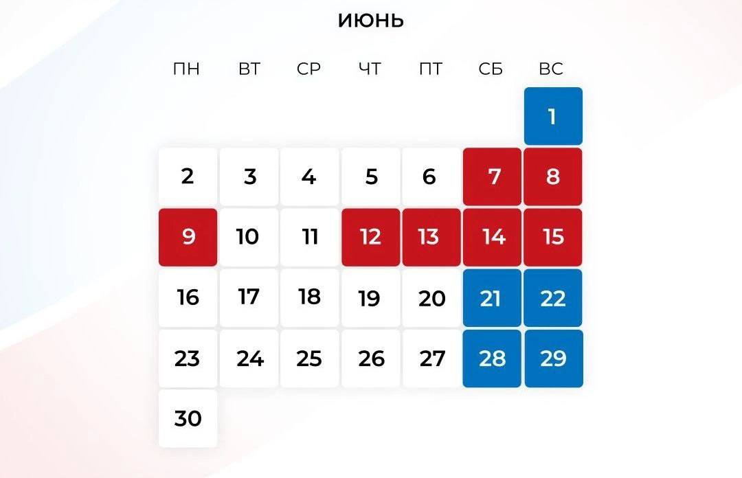 На следующей неделе россияне будут работать всего три дня.   Сокращённая рабочая неделя ожидается из-за празднования Дня России.