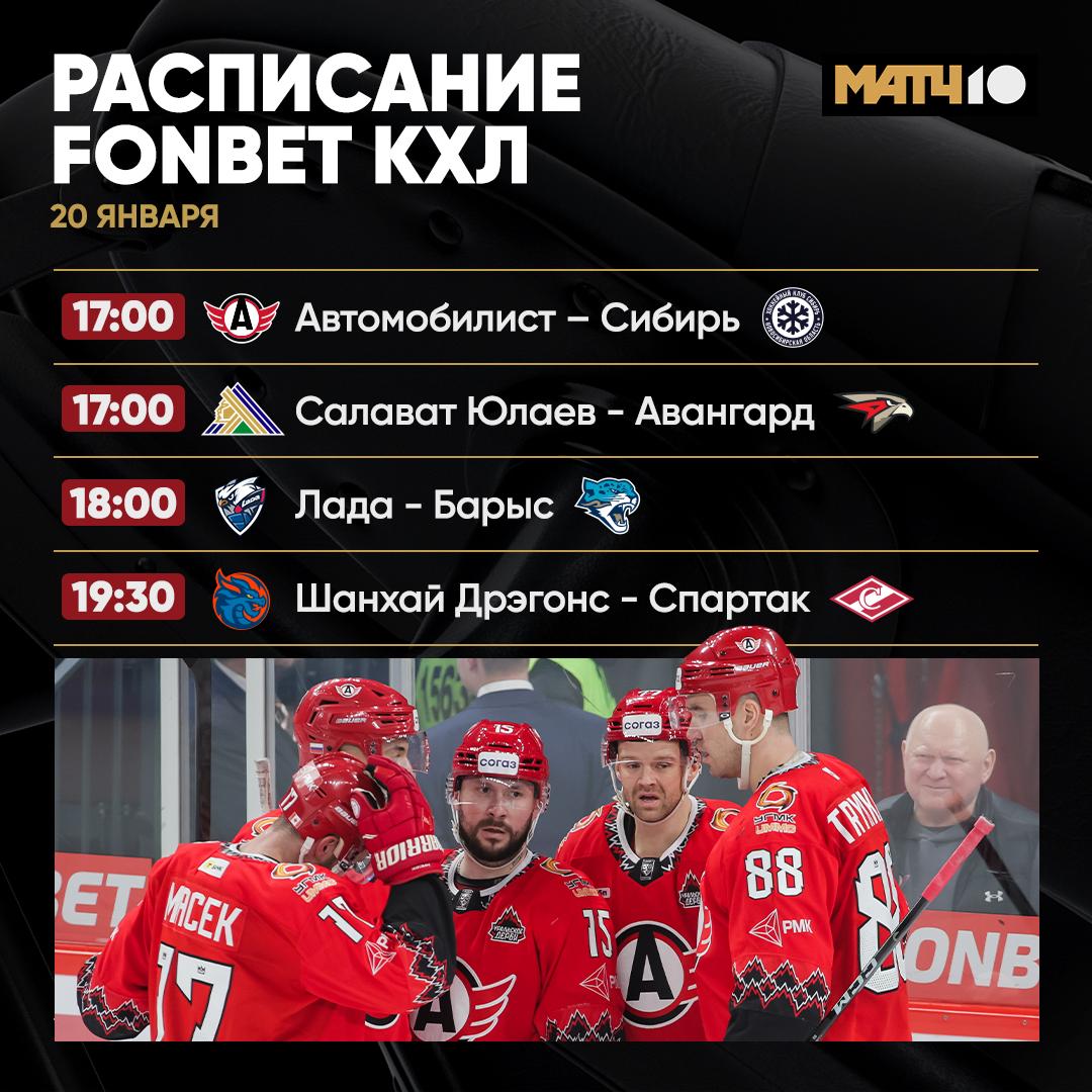 Четыре матча в игровом расписании КХЛ Авангард попытается взять реванш у Салавата Юлаева за домашнее поражение а Сибирь попробует зацепиться за результат в Екатеринбурге Барыс после победы над ЦСКА приехал в Тольятти а Шанхай примет Спартак hockey match