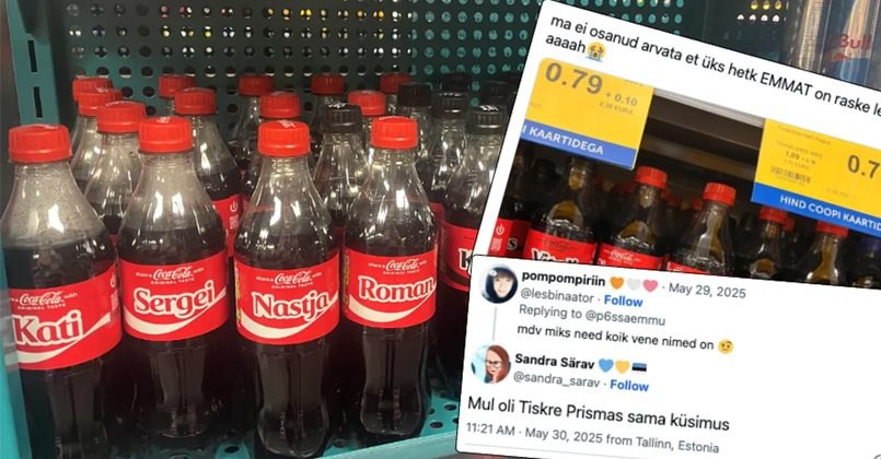 Рекламная кампания Coca-Cola в Эстонии вызвала волну критики в соцсетях после того, как на прилавках магазинов появились бутылки с именами, среди которых, по словам пользователей, почти не встречаются эстонские. Особенно внимание интернет-пользователей привлекло преобладание русских имён — таких как Настя, Сергей, Дмитрий и Виталий. В компании Coca-Cola пояснили, что при выборе имён опирались на официальную статистику.