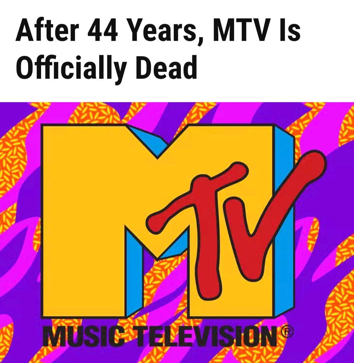 Телеканал MTV закрывается Сегодня во многих странах прекращается вещание всех музыкальных каналов включая MTV Music MTV 80s и MTV 90s Основной канал MTV продолжит работу но теперь будет транслировать только реалити шоу и другие передачи