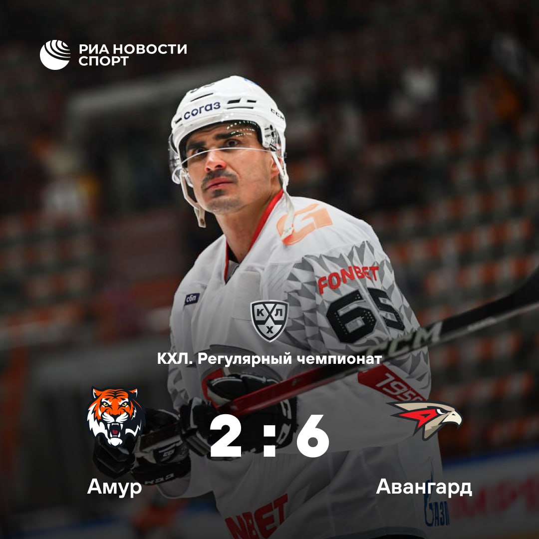 Авангард в гостях переиграл Амур в матче КХЛ Победную шайбу у омичей забросил Кирилл Пилипенко для которого этот гол стад дебютным за Авангард Амур потерпел третье поражение подряд В другом матче дня Трактор на выезде обыграл Адмирал со счетом 3 2 Подписывайтесь на РИА Новости Спорт в MAX