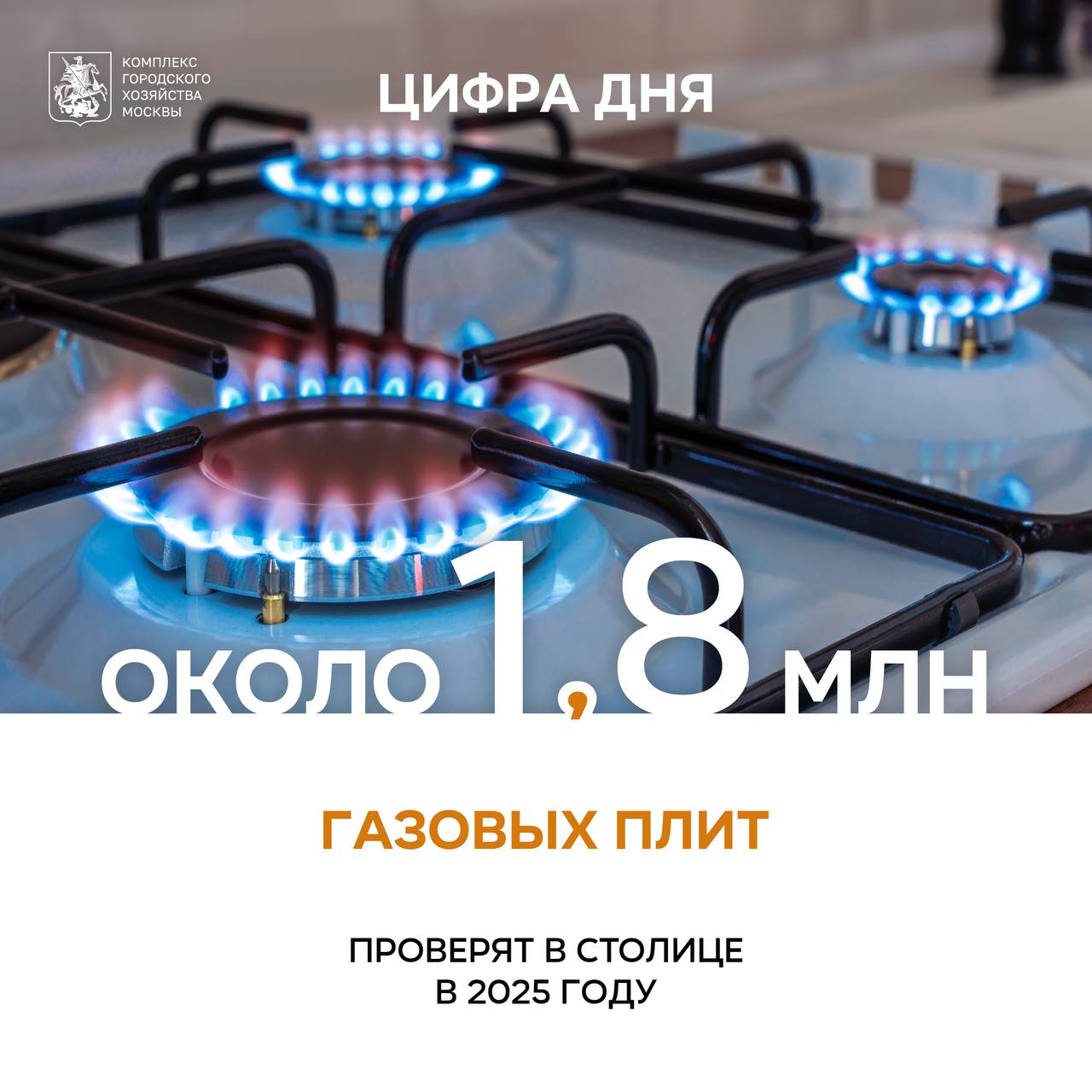 Около 1,8 млн газовых плит проверят в столице в этом году  «Вопросы газовой безопасности находятся на особом контроле, ежегодно проводим плановое техобслуживание всего газифицированного жилого фонда столицы. Соответствующий график был опубликован в конце прошлого года. В ходе проверок особое внимание уделяется состоянию внутридомового газопровода и газовых приборов в квартирах. При обнаружении нарушений газовики исключают угрозу безопасности и дают рекомендации по дальнейшей эксплуатации и ремонту», – рассказал заместитель Мэра Москвы Петр Бирюков.  Для безопасной работы газовой плиты важно своевременно ее проверять. Ответственность за содержание в надлежащем состоянии и замену газового оборудования возлагается на собственника или нанимателя жилого помещения.  Срок службы газовой плиты – в среднем 10-12 лет, после этого изнашиваются газовые краны, деформируются рассекатели горелок, нарушается теплоизоляция духового шкафа. Поддерживать безопасную работу таких приборов невозможно, необходима замена.  Газовая плита должна быть обязательно оборудована системой «газ-контроль», которая приостанавливает подачу газа, если пламя в горелке погасло.  Узнать дату визита специалиста можно:     из объявлений на информационных стендах, установленных в подъездах и во дворах   на сайте   через телеграм-бота  можно подписаться на уведомления о предстоящей проверке и потом оценить работу специалиста