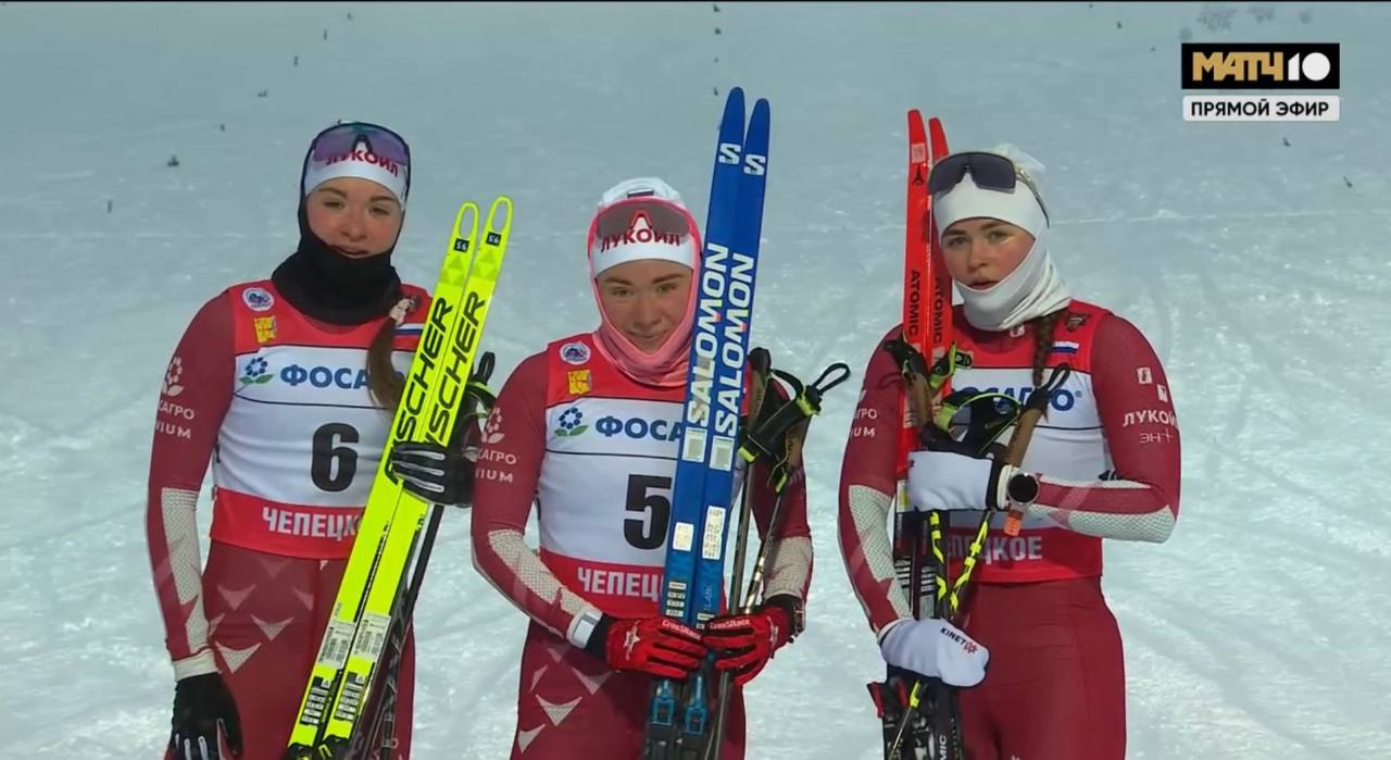 Пантрина выиграла лыжный спринт на этапе ФосАгро Кубка России в Кирово Чепецке Елизавета Пантрина Ксения Шорохова Анастасия Фалеева news matchtv