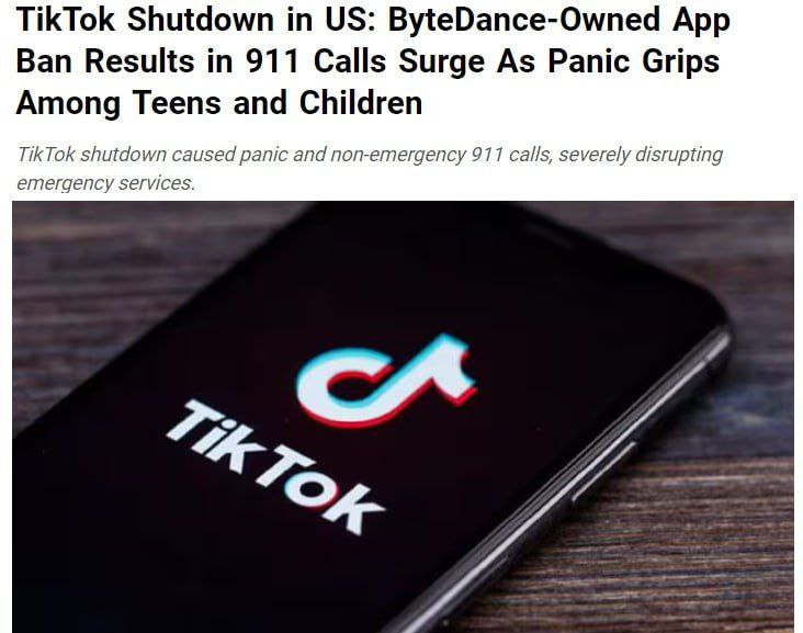 Американские подростки сталкиваются с трудностями из-за запрета TikTok: некоторые из них обращаются в службу спасения, чтобы выразить недовольство, что порой приводит к курьезным ситуациям.  К примеру, в интернете был опубликован отрывок разговора оператора 911 из Массачусетса с местным жителем, который в ходе звонка сумбурно признавался в любви к TikTok.