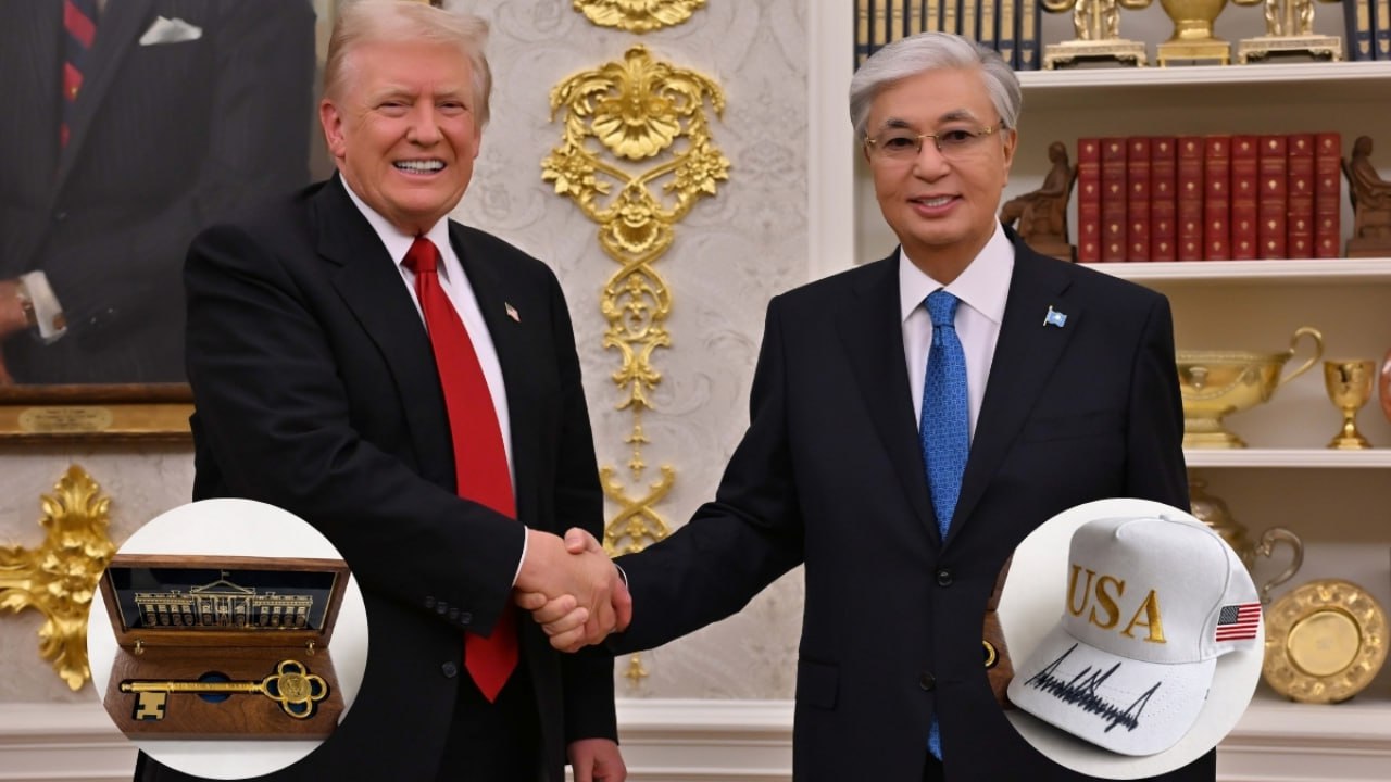 Президент США Дональд Трамп передал президенту Казахстана Касым Жомарту Токаеву несколько подарков в том числе символический ключ от Белого дома и бейсболку со своим автографом Как передает Арменпресс об этом 23 декабря сообщил пресс секретарь президента Казахстана Руслан Желдибай