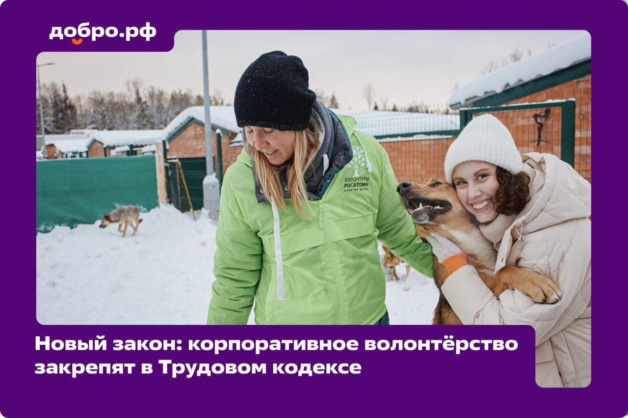 Госдума приняла закон о поддержке корпоративного волонтёрства Теперь в Трудовом кодексе будут закреплены нормы о включении в коллективные договора между работодателем и сотрудниками мер поддержки для тех кто занимается благотворительностью и добровольчеством По словам Председателя Комитета Государственной Думы по молодёжной политике руководителя экосистемы Добро pф Артема Метелева 70 россиян готовы участвовать в корпоративных социальных и благотворительных программах Это миллионы людей Особенно данного шага ждут молодые специалисты которые принимают решение о выборе места работы исходя в том числе и из социальной стратегии работодателя Уверен закон простимулирует тысячи компаний создавать условия для такой гражданской активности отметил он После принятия закона в регионы будут направлены методические рекомендации по развитию корпоративного волонтёрства и внедрению мер поддержки Решение об их внедрении каждая компания будет принимать самостоятельно Подписаться на Добро рф в MAX