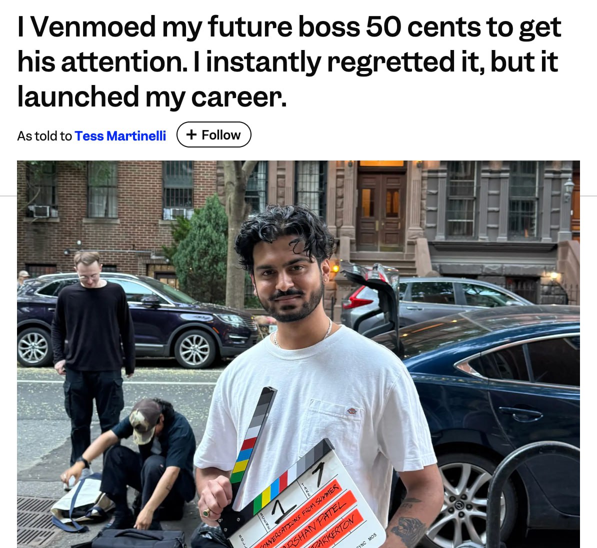 Парень перевел боссу 50 центов и получил стажировку мечты в кинокомпании Даршан Патель хотел найти работу привычным способом но пришлось выделяться Даршану долго не отвечали на обычные письма с его резюме От отчаяния он решил найти своего любимого режиссера в Venmo и отправил ему небольшой перевод В итоге парня позвали на собеседование Запоминаем лайфхак просто платите работодателям