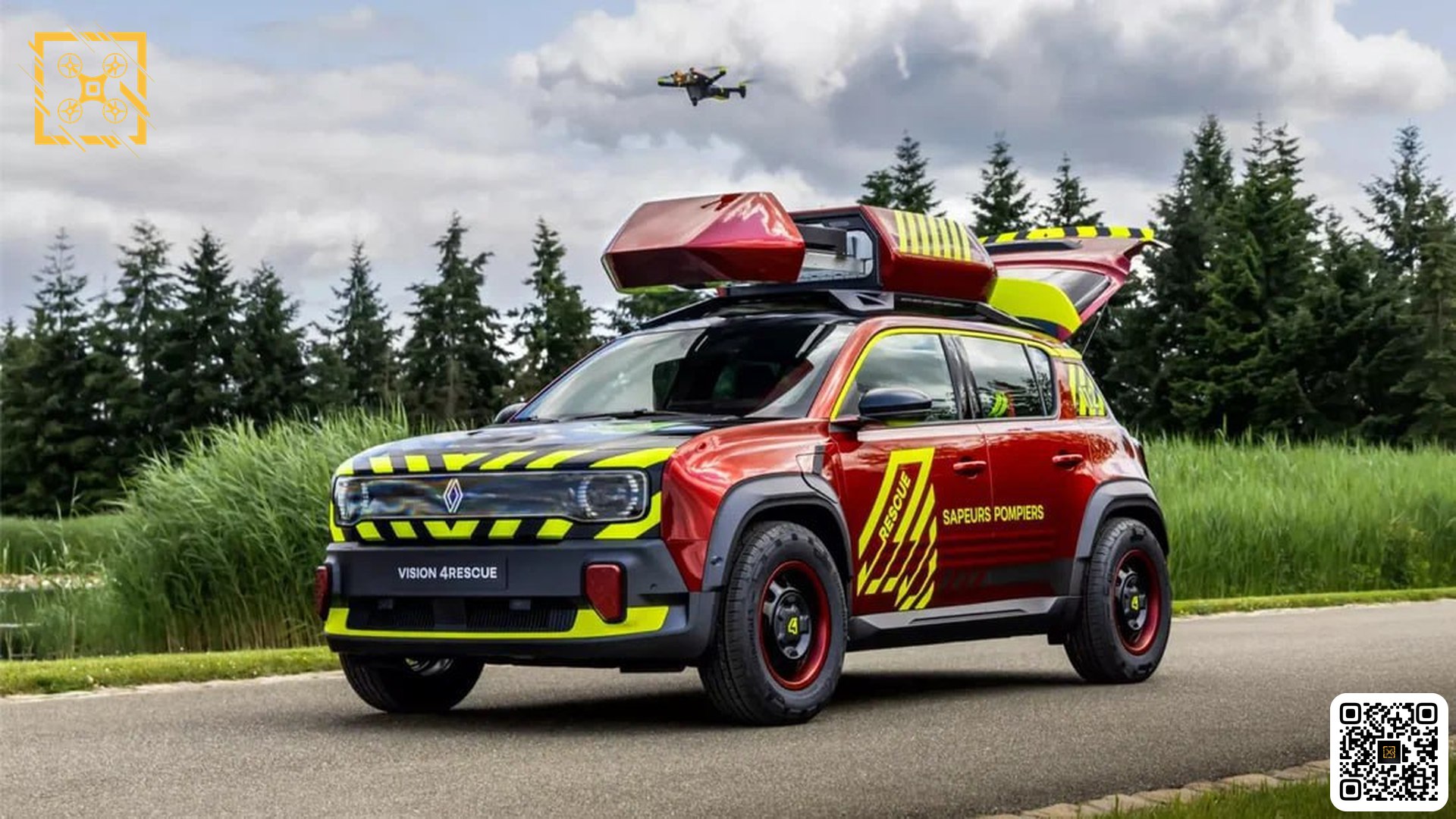 Renault 4 E-Tech станет пожарным центром с дронами Французские инженеры предложили использовать электромобиль Renault 4 E-Tech в качестве мобильного центра управления для пожарных команд, взаимодействующего с беспилотниками. Согласно представленным материалам, дрон самолетного типа будет осуществлять разведку с воздуха, определяя очаги возгорания и передавая их координаты в мобильный центр. Сам центр управления разместится на базе электромобиля. На его крыше будет установлена док-станция для коптера, обеспечивающего коммуникацию между пожарными. Из багажника автомобиля выдвигается консоль со специализированным оборудованием. Остается открытым вопрос безопасности подобной системы, учитывая известные случаи возгорания электромобилей. 