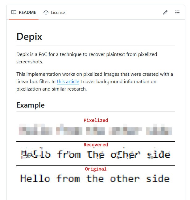 Восстанавливаем любой ШАКАЛЬНЫЙ текст тулза Depixelization по пикселю выдаст самый сжатый текст на скринах и фотках Работает БЕСПЛАТНО ссылка здесь PushEnter
