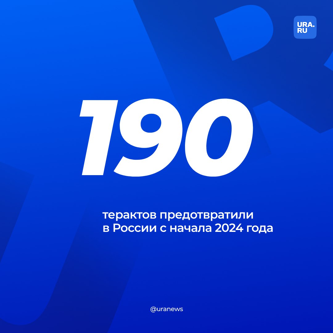 С начала года в России предотвратили 190 терактов. Нейтрализованы 38 и задержаны более 1,7 тысячи бандитов и их пособников, сообщил Национальный антитеррористический комитет.   Заблокированы счета более шести тысяч лиц, причастных к финансированию терроризма, на сумму свыше 230 млн рублей.