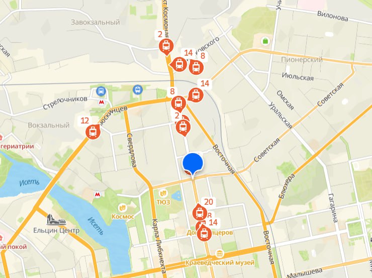 В Екатеринбурге из за аварии задержались восемь трамвайных маршрутов Трамваи 2 3 8 12 14 16 20 и 21 встали после отключения электричества в районе трамвайной остановки Шевченко сообщили в городском департаменте транспорта Горожанам рекомендуют использовать альтернативные маршруты Также возле перекрестка улиц Фронтовых Бригад и Старых Большевиков задержался троллейбус 33 из за припаркованных автомобилей UPD 15 04 Екатеринбургский дептранс сообщил о восстановленом движении 2ГИС