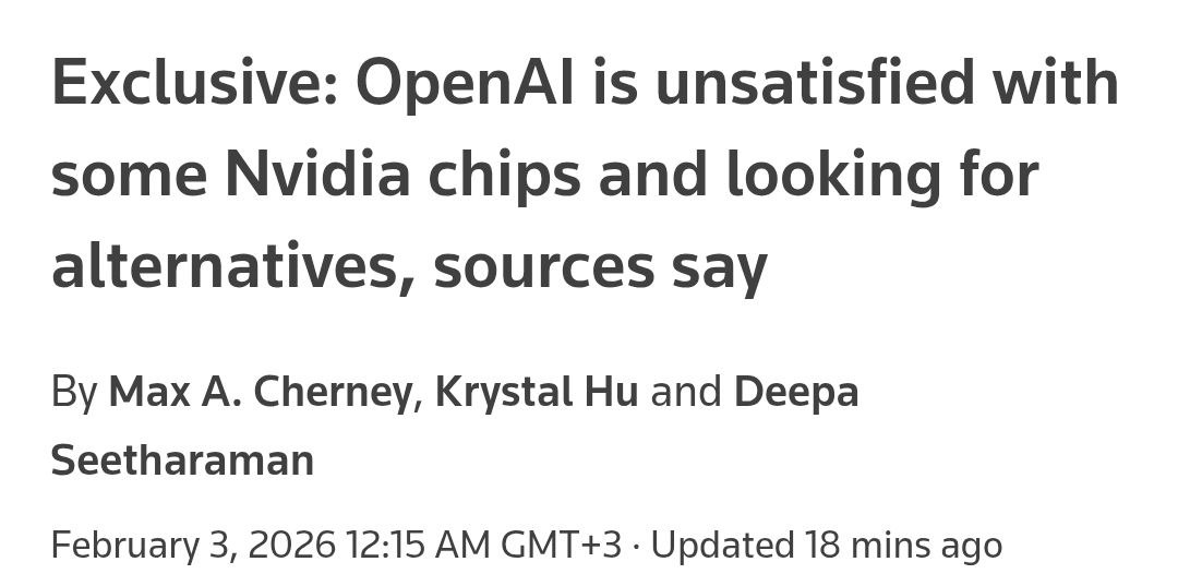 Цены на видеокарты могут упасть OpenAI не устраивают чипы NVIDIA пишет Reuters Оказывается Альтман с 2025 года ищет альтернативу чипам NVIDIA для инференса ответа на запросы пользователей Разрабов ChatGPT не устраивает скорость выполнения запросов При этом чипы NVIDIA для обучения ИИ моделей всё еще остаются официально лучшими Эти скачки цен не закончатся никогда techmedia