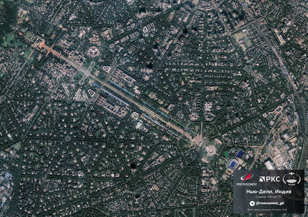 Роскосмос показал как выглядит Нью Дели где сегодня проходят переговоры Путина и Моди Снимок сделал космический аппарат Ресурс П Подписаться на РИА Новости