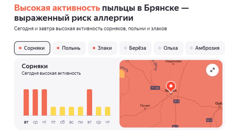 В Брянске аллергиков предупредили о высокой концентрации пыльцы     Наблюдается высокая активность пыльцы сорняков, полыни и злаковых. ƃℾ   подписаться  прислать новость