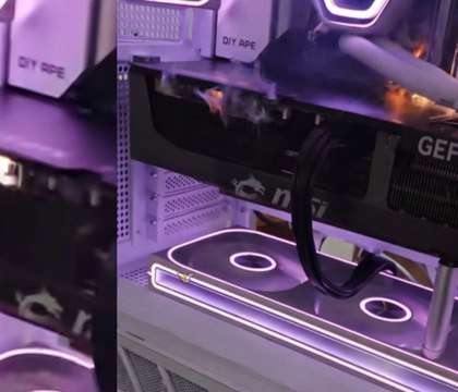 На Bilibili опубликовано видео возгорания MSI GeForce RTX 5090 при первом включении ПК На платформе Bilibili появилось видео где видеокарта MSI GeForce RTX 5090 выходит из строя и загорается при первом запуске системы Владелец утверждает что проблема связана именно с видеокартой а устройство куплено без локальной гарантии Пользователь из Китая разместил ролик с записью первого включения ПК после замены блока питания и установки MSI GeForce RTX 5090