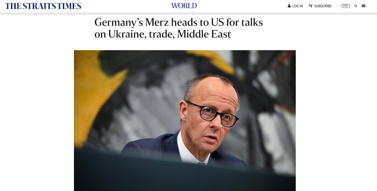Мерц отправится в США для переговоров с Дональдом Трампом, — The Straits Times. Как передает газета, канцлер Германии Фридрих Мерц встретится с президентом США Дональдом Трампом на переговорах в Белом доме 5 июня. На встрече будет обсуждаться конфликты на Украине и Ближнем Востоке, а также нестабильные торговые отношения. Переговоры станут первой встречей двух лидеров и ознаменуют первый официальный визит Мерца в качестве нового канцлера Германии в Белый дом. Мерц и Трамп уже провели несколько телефонных разговоров, а ранее в мае они договорились посетить друг друга, но не назвали даты. Правительство Мерца, которое на прошлой неделе заявило, что поможет Киеву разработать ракеты дальнего радиуса действия, хочет убедиться, что Вашингтон не уйдет из Украины, пока она находится в состоянии войны с Россией, пишет газета. !