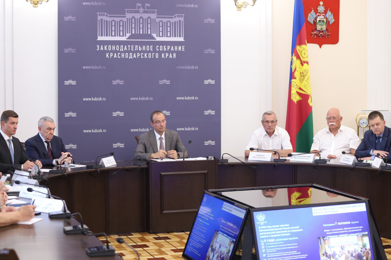 Еженедельная планерка ЗСК акцент на поддержку предпринимательства Краснодарского края Еженедельная планерка прошла под председательством руководителя краевого парламента Юрия Бурлачко В обсуждении приняли участие руководители ключевых ведомств и профильных организаций края Юрий Бурлачко отметил что развитие малого и среднего бизнеса в регионе и в стране в целом движется хорошими темпами несмотря на непростое время Статистика говорит сама за себя 304 1 тыс субъектов МСП в крае 3 8 тыс новых предприятий за первое полугодие 2025 года 1 3 млн занятых каждый пятый житель Кубани 4 е место в России по количеству предпринимателей малый и средний бизнес создает более четверти валового регионального продукта По словам руководителя профильного департамента Василия Воробьева динамичному развитию МСП на Кубани способствует и выстроенная система господдержки от идеи и старта до выхода на экспортные площадки В текущем году на поддержку малого и среднего бизнеса было предусмотрено порядка полмиллиарда рублей Кроме этого в крае созданы и действуют различные фонды и центры развития и поддержки субъектов МСП Председатель комитета ЗСК Иван Артеменко напомнил о принятых в крае нормативных правовых актах направленных на развитие этого сегмента бизнеса Налоговые льготы для предприятий со статусом малой технологической компании Поддержка креативных индустрий творческих и культурных проектов Докапитализация Фонда микрофинансирования для увеличения объемов кредитования Отдельно остановились на вопросе повышения эффективности использования вложенных бюджетных средств в развитие субъектов МСП По итогам совещания была принята резолюцию с рекомендациями по дальнейшему развитию сектора МСП на Кубани